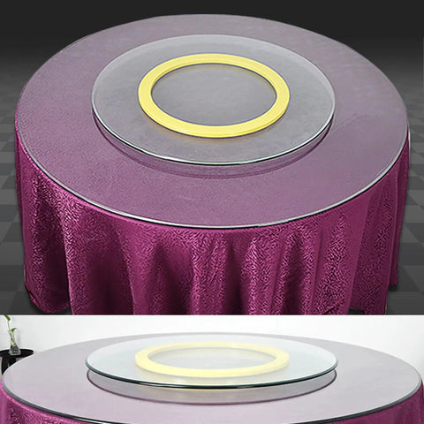 Swivel Base Turntable With Non Slip Pads, Smooth Rotating Bearing on purple tablecloth, dining table pad for various surfaces