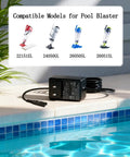 Replacement Power Cord And AC Adapter For Pool Blaster And Water Tech Models on poolside, compatible with multiple models.