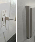 2 Pack 1-Gang Non-Metallic Shallow Surface Box Extender White Adds Five-Eighths Inch Depth To Electrical Boxes Easy Install No Box Removal Keeps Wall Plates Flush Perfect For Home Wiring Upgrades installed on wall with outlet.