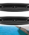 Rig Ready Ultra Heavy Hitter 17 Inch Horizontal Dock Fenders Marine Grade Inflatable Bumpers, black PVC design, pre-drilled for mounting.