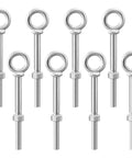 Eight Pack Shouldered Pattern Eye Bolts With Nuts Hot Dip Galvanized Industrial Heavy Duty For Lifting Anchoring And Hanging