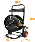 Heavy Duty Strapping Cart And Dispenser For Polypropylene Coils With Integrated Tool And Seal Tray Fits 8x8 To 10x10 Inches, 39.4 in tall