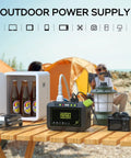 Portable Power Station 88Wh Lithium Battery Solar Generator With Fast Charging And AC Outlet 120W Peak Power Bank on picnic table