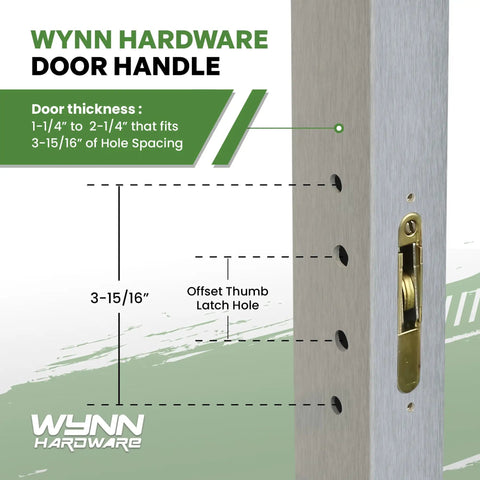 Heavy Duty Sliding Patio Glass Door Handle Replacement Kit Featuring Non Mortise Offset Latch And Matte Black Finish For Thick Frames and installation guide.