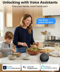 Woman and boy using WiFi Smart Keypad Deadbolt Lock With App Remote Control No Hub Needed Works With Alexa And Google Assistant