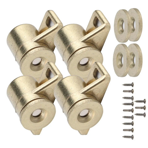 4 Pack Vintage Zinc Alloy Magnetic Cabinet Door Catches For Kitchen Wardrobe Closet Heavy Duty Hold Easy Install Gold Finish