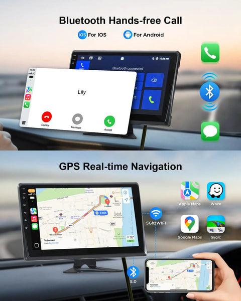Wired RV Camera System with 5 1080P Waterproof Backup Cameras 360 Degree View On Screen DVR Bluetooth CarPlay Android Auto 10.1 inch HD