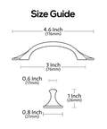 Size guide for Oil Rubbed Bronze Cabinet Pulls Set of 10, Arch Style, with 3 Inch Hole Centers and 4.6 Inch length.