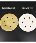 Top Tier 100 Piece Sanding Discs With Velcro Hook And Loop Backing For Fast Grit Swaps On Wood Metal And Auto Bodyworks Featuring Durable Flocking Paper With 600 Grit Polishing Power To Shiny Smooth Results - Front sandy and back fleece views