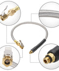 Go-To 21 Inch Tire Inflator Gauge Hose Replacement With Locking Chuck And Brass Connector 3/8-24 UNF Threads For Quick PSI Checks, Heavy Duty Air Line, Handles Up To 300 PSI Working Pressure And 1100 PSI Burst, braided hose and brass fittings
