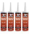 Badass Grip Liquid Rubber Waterproof Sealant And Adhesive Caulk White 10 2 Oz Tubes Four Pack for roof leaks and DIY fixes