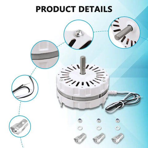 Power Vent Motor For Attic Vent Fan Replacement 3.4 Amp 1100 RPM 115 Volt 60 Hz 1/10 HP Compatible With Lomanco 18000 And 2000