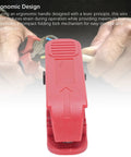 Pro Grade Wire Stripper Tool With Precise Crimping and 360 Rotation Cutting, Auto Adjusting Jaw, Ergonomic Handle, Clean Cuts, Wide Compatibility for Ethernet RJ45, Coax, Power, and Electrical Cables; red folding handle