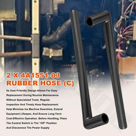 Two Pack Rubber Hose C Replacement 4A1551-03 For KM Series Ice Machine Distributor To Spray Tube, fits KM-280MAF
