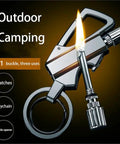 Rugged 3 In 1 Lighter Keychain With Bottle Opener And Multitool For Outdoor Survival, Windproof And Waterproof Kerosene Lighter
