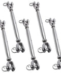Five Pack Beefy Stainless Steel Jaw And Jaw Turnbuckle Rigging Screws Three Sixteenth Inch M5 Closed Body Marine Grade Corrosion Resistant
