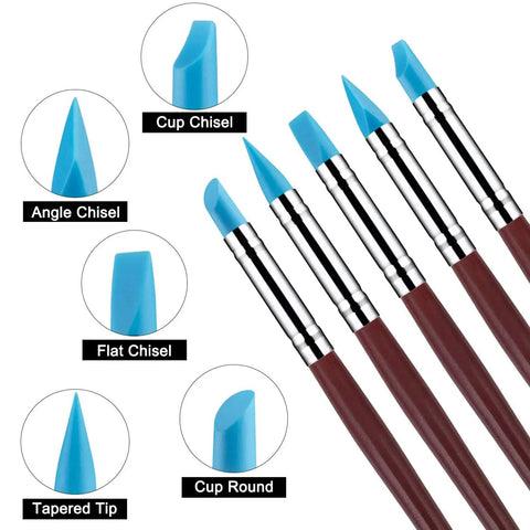 10 Pack Blue Silicone Tip Pens For Dental Resin And Clay Modeling Rock Solid Wood Handles Hella Versatile Sculpting Tools Total Game Changer For Every DIY Maker Smooth Vibe
