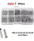 Durable Aluminum And Steel Pop Rivets Kit With Ten Sizes M1 M2 M3 M4 Cross Flat Head Self Tapping Fasteners For DIY Woodworking And Metal Projects No Fuss Countersunk Small Screws And A 500 Piece Supply in storage box visible