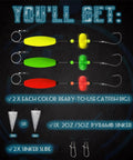 Catfish Rig Set With Six Pre-Tied Rigs Two Sinker Sliders Two Ounce Pyramid Sinker Float Rig Tackle Santee Rig And Circle Hooks Size Five Zero Grab And Go Ready To Use Kit Great For River And Lake Catfishing Adventures displayed