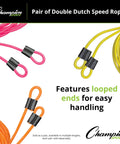 Double Dutch Licorice Speed Jump Ropes Set of 2 Orange 30 Ft Color Coded Lengths Durable Vinyl Ropes showing looped ends