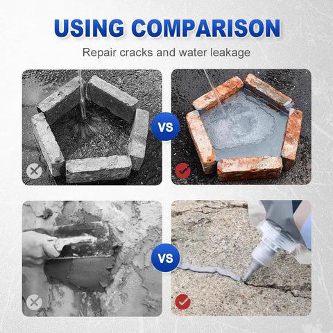 Using comparison image of Heavy Duty Concrete Crack Filler And Cement Repair Sealant With Precision Fill Tip for crack repair.