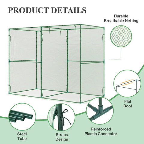 Large Garden Plant Cage Netting With Zippered Door For Raised Beds And In Ground Crops 8 By 4 By 6 Ft Plant Protection Tent Durable Frame Cover For Vegetables Fruits And Flowers