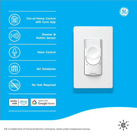 Smart Motion Sensing Dimmer Switch With Occupancy Sensor For Auto Lighting App Controlled Dimming Scheduling Scene Customization No Hassle Setup White Finish