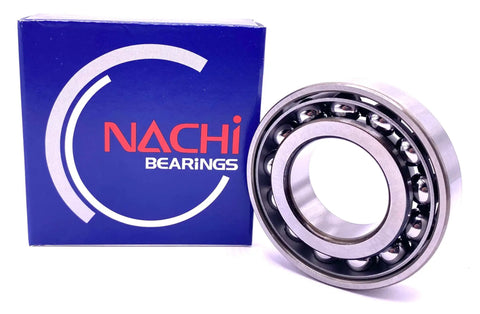 Heavy Duty Angular Contact Ball Bearing 7206B Single Row Rock Solid Precision Steel 30X62X16mm next to Nachi Bearings box.