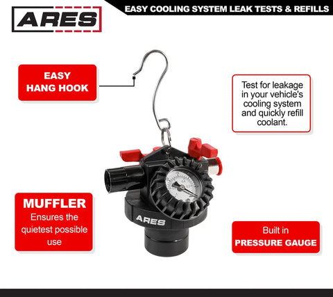 Cooling System Refill Kit for Easy Leakage Testing and Quick Coolant Change, DIY Friendly, Works With Most Radiators and Bottlenecks, Includes Clear Hose, Universal Cone Adapter, and Five Bushings for Fast, Visible Diagnostics
