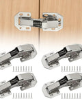 Four Piece Soft Close Cabinet Hinges With No Pre Drill Install Surface Mount Kitchen Hinges For Cabinet Doors With Screws
