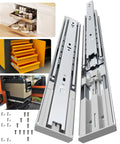 Soft Close Drawer Slides Pair For 14 To 22 Inch Drawers, Side Mount Full Extension Ball Bearing Heavy Duty Glides, 165 Lb Capacity, Quiet Cabinet Rails For Home Office RV Tool Box And Workshop, Easy Install And Smooth Operation; steel slides and screws