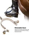 Rugged Stainless Steel Western Horse Spurs With Rotatable Gear Carved Equestrian Style For Men And Women Dope Boot Spurs For Training