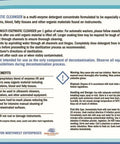 Straight Up Heavy Duty Enzymatic Ultrasonic Cleaner One Gallon Solution label, features product details and directions for use.