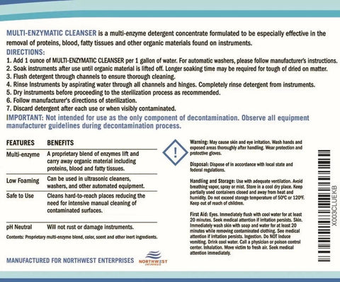 Straight Up Heavy Duty Enzymatic Ultrasonic Cleaner One Gallon Solution label, features product details and directions for use.