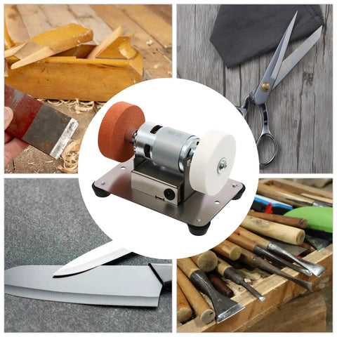 Heavy Duty Mini Electric Bench Sander And Dual Wheel Bench Grinder 96W Stainless Steel Sanding Machine with tools.