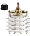 Rotary Band Switch 4P11T 4 Pole 11 Position Channel Selector with knob, top shelf build, multi-deck for TV and radio