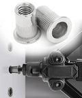 50 Pack M5 304 Stainless Steel Rivet Nuts Flat Head Knurled Threaded Insert Heavy Duty Fasteners for automotive use.