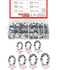 125 Pcs Single Ear Hose Clamps Kit 7 Sizes 7 To 21mm Crimp Hose Clamp Assortment 304 Stainless Steel