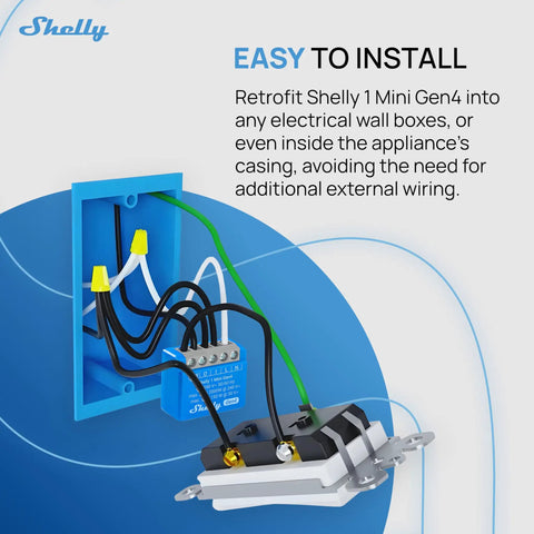 Wiring diagram for Gen4 Smart Relay Switch 1 Channel 8A With WiFi, Zigbee and Matter, illustrating easy installation process.