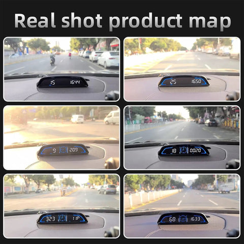 Universal GPS HUD Speedometer For Cars With 5.5 Inch LCD Display Must Have MPH Readout Fatigue Driving Alert Overspeed Alarm Trip Meter Real Time Compass All Vehicle Compatibility on dashboard