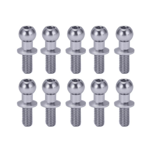 10-piece metal ball screws set for RC car link rod shock absorbers end fasteners replacement spherical bolts in silver