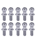 10 Pcs RC Aluminum Alloy Ball Link Track Rod Kit For TT01 TT02 RC Cars Rock Solid Upgrade Kit With Ball Screw Link Rods And Shock Absorber Ends, Light Weight And Durable Silver Finish For Stronger Steering And Smoother Rides. 10 silver ball link screws for RC steering rods