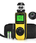 Handy Portable Handheld Anemometer Wind Speed Meter 1.5 To 93 MPH With 0.1 Resolution, Indoor Outdoor Air Flow Gauge For HVAC Balancing And Drone Pilots, Switches Between MPH Knots KMH And Meters Per Second, yellow handheld unit with case, batteries, and probe