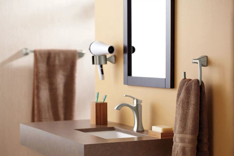 Voss 24 Inch Chrome Towel Bar For Bathroom, Wall Mounted, Coordinating With Faucets And Accessories, Chrome Finish, Modern Bathroom Scene