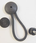 Black Bungee And Shock Cord Fastener Set With Knob Mount And Mounting Screw, 10 Pack, Tool-Free Install For Thick Or Thin Fabric