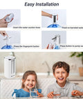 Automatic Water Dispenser For 5 Gallon Bottles With USB C Rechargeable Electric Pump And Digital Display in use by children