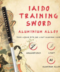 Lightweight Aluminum Alloy Katana Iaito For Iaido Training With Unsharpened Blade illustration and features