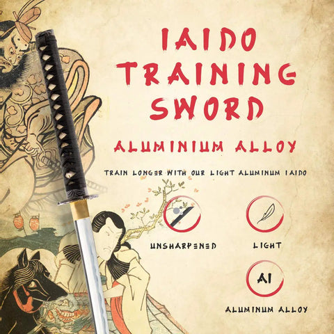Lightweight Aluminum Alloy Katana Iaito For Iaido Training With Unsharpened Blade illustration and features