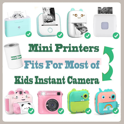 10 Rolls Mini Thermal Printer Paper 57 X 25mm Sticker Paper For Kids Instant Camera Prints Refill Fits Most Mini Thermal Printers Including T02 M02 Compatible Easy Load No Bearing Design, mini printer paper rolls