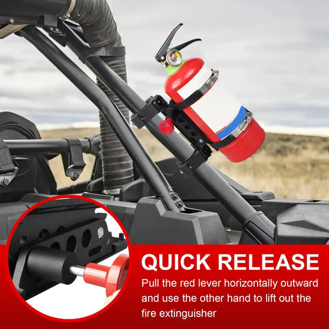 Built Different Quick Swap Roll Bar Fire Extinguisher Mount Bracket Kit For Utv Atv Jeep Wrangler Ford Bronco Polaris RZR Pioneer Can Am Maverick With One To Two Inch Tube Cage